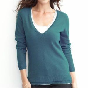 Banana Republic Double Trim VNeck Pullover Sweater